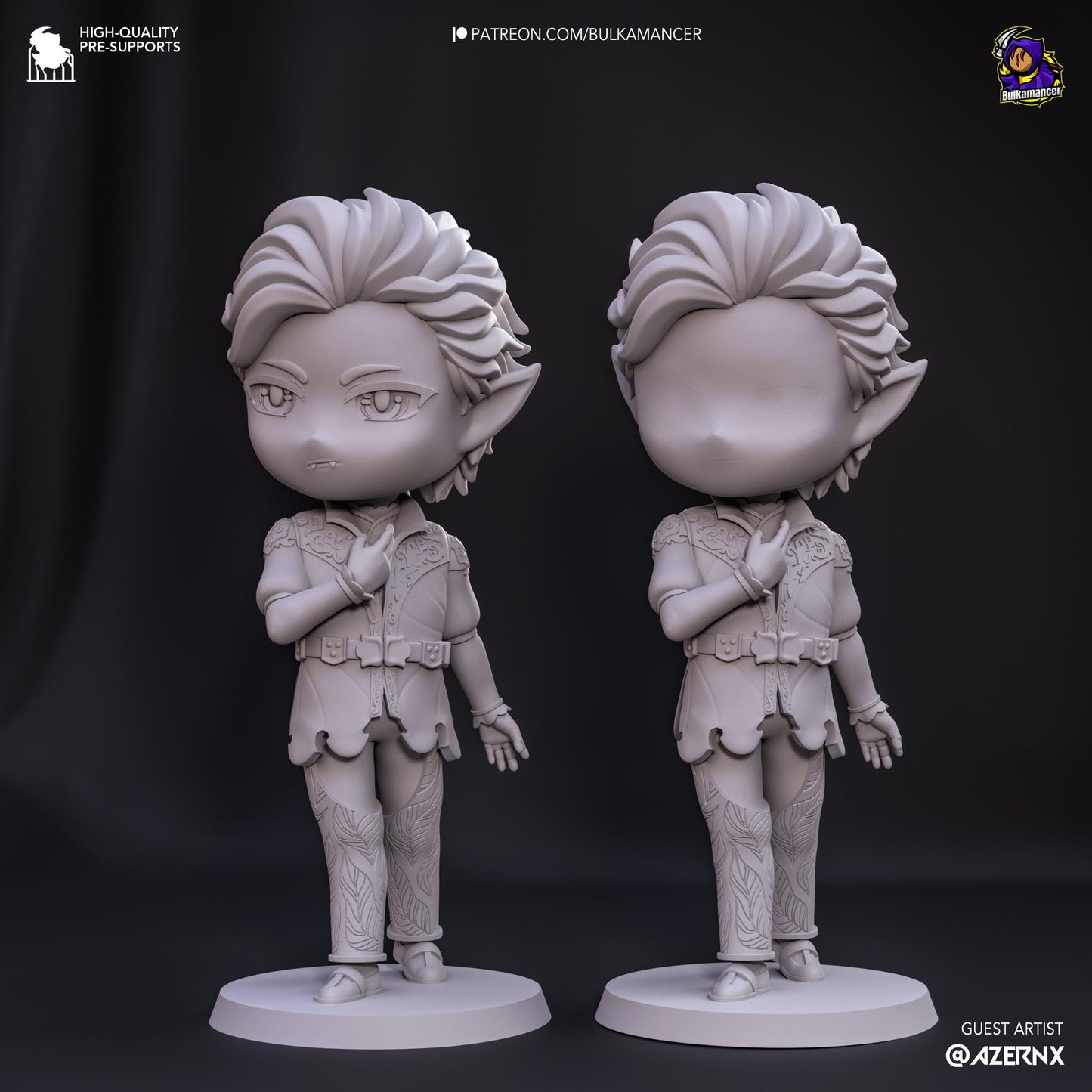 Astarion Chibi Resin Miniature Figurine Game Character Badurs Gate 3 Gift for Him Her Birthday Gift Anime FAN MADE