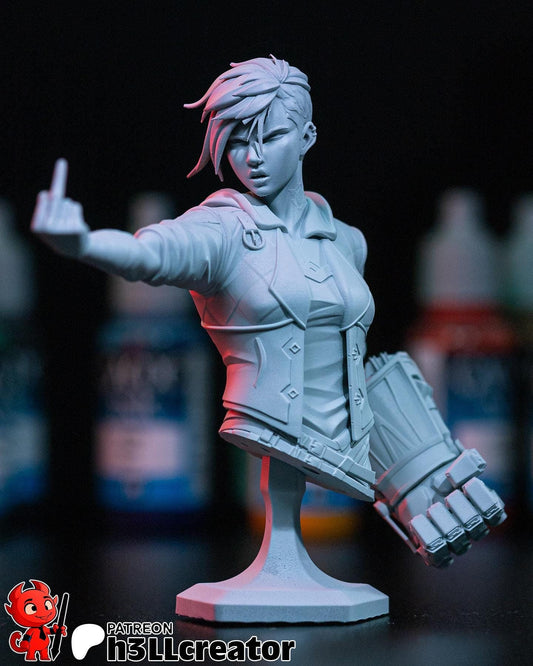 Vi Bust Resin Miniature Figurine Game Character Arcane LoL Gift for Him Her Birthday Gift Christmas Anime