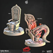 Toilet Mimic Miniature - resin tabletop miniature front view