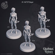 Half Elf Ranger Miniature - resin tabletop miniature front view