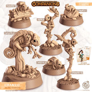 Chameleon Lizard Animal Companion Miniature - resin tabletop miniature front view