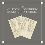 Custom Homebrew Rules Cheat Sheet - digital download preview