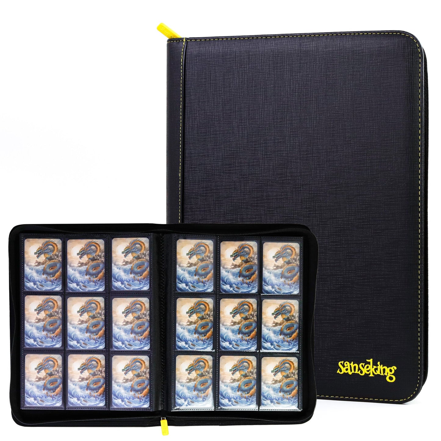 Sanseking 9-Pocket PU Zipper Card Binder - 360 Cards - Black - official Sanseking product image