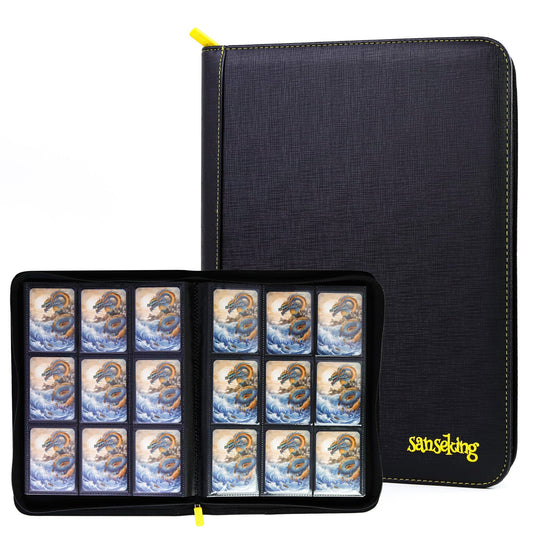 Sanseking 9-Pocket PU Zipper Card Binder - 360 Cards - Black - official Sanseking product image