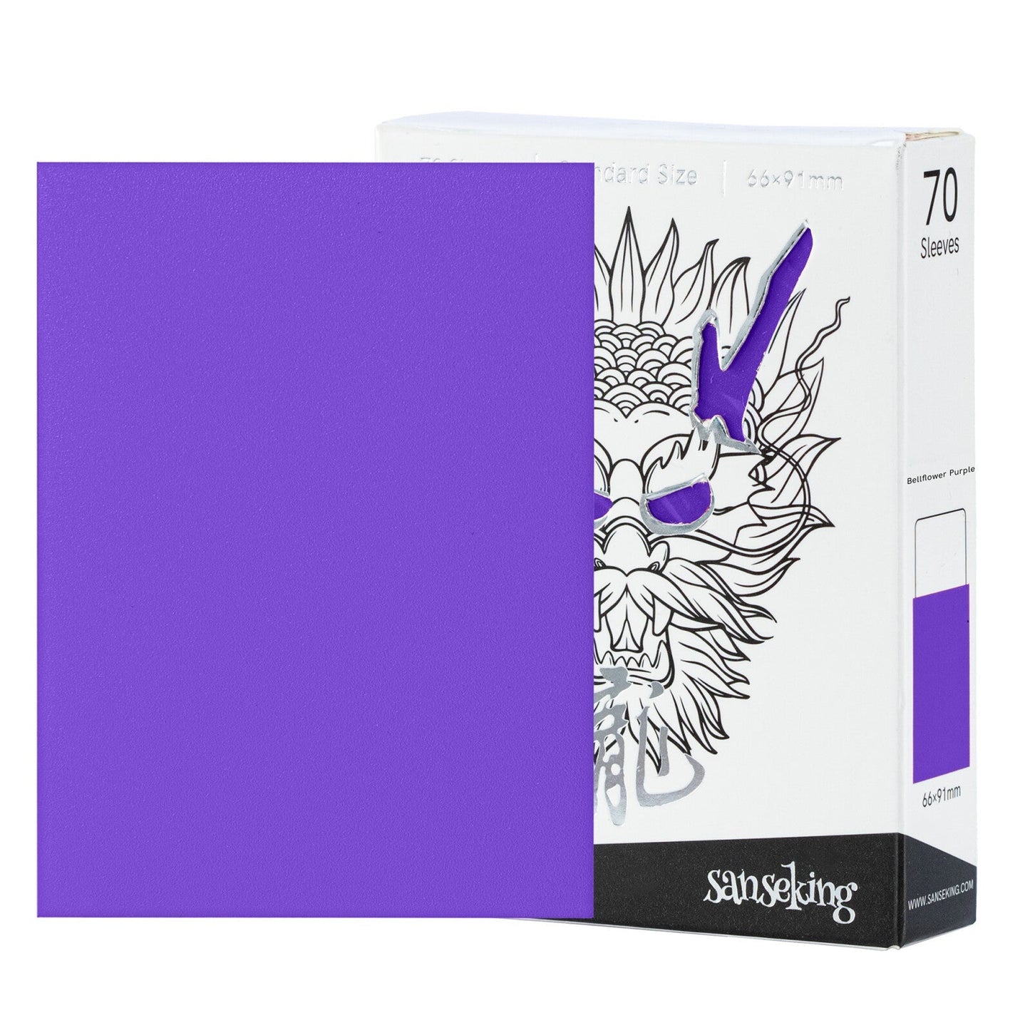 Sanseking White Dragon Tournament Sleeves - Standard Size (70) - Bellflower Purple - official Sanseking product image
