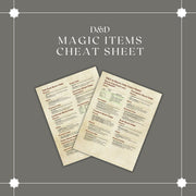 Magic Items Cheat Sheet - digital download preview