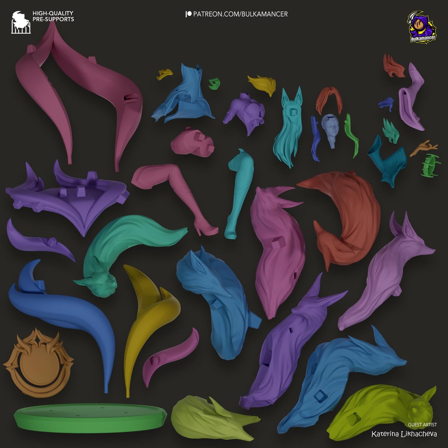 Ahri Resin Miniature Figurine Game Character League of Legends Gift for Him Her Birthday Gift Anime FAN MADE