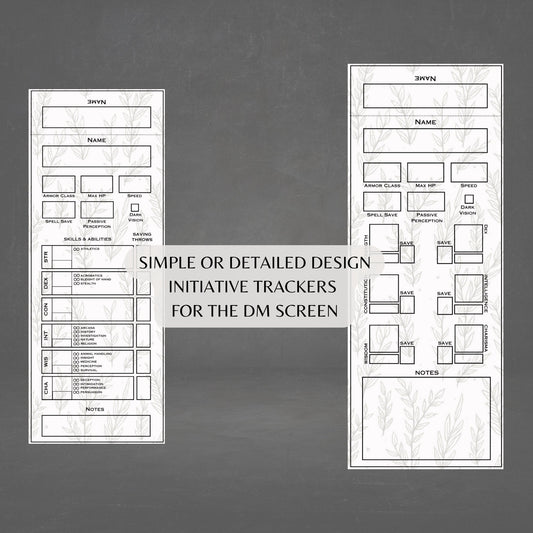 Fillable Initiative Tracker Cards - Alternate view 2