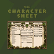 Character Sheet - digital download preview