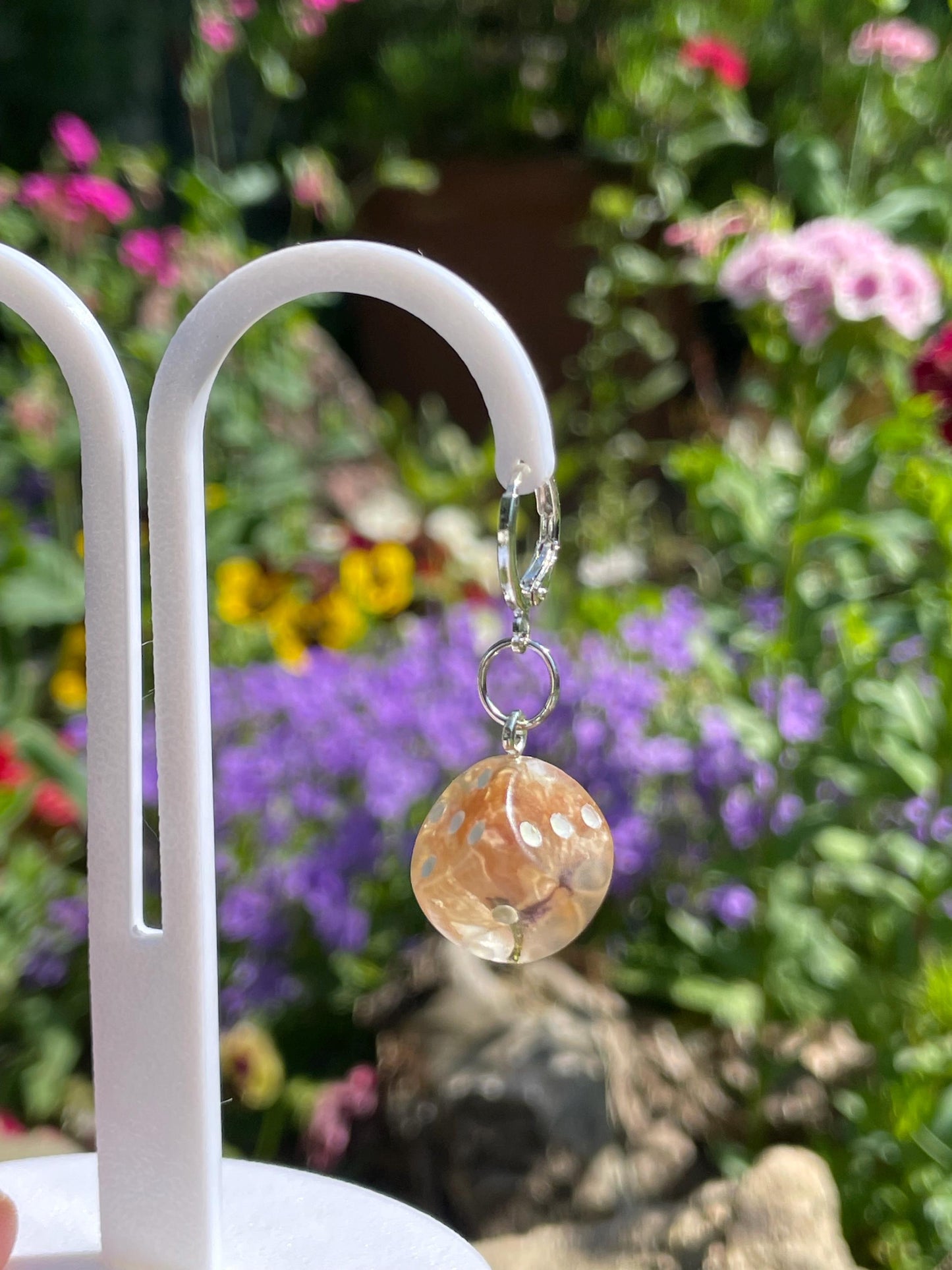 Clear D6 Dice Earrings - Alternate view 5