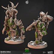 Orc Barbarian Miniature - resin tabletop miniature front view