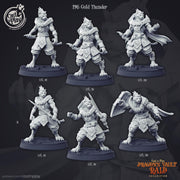 Tabaxi Fighter Miniature - resin tabletop miniature front view