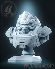 Grunt Bust - Mass Effect - resin tabletop miniature front view
