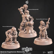 Dwarf Blacksmith Miniature - resin tabletop miniature front view