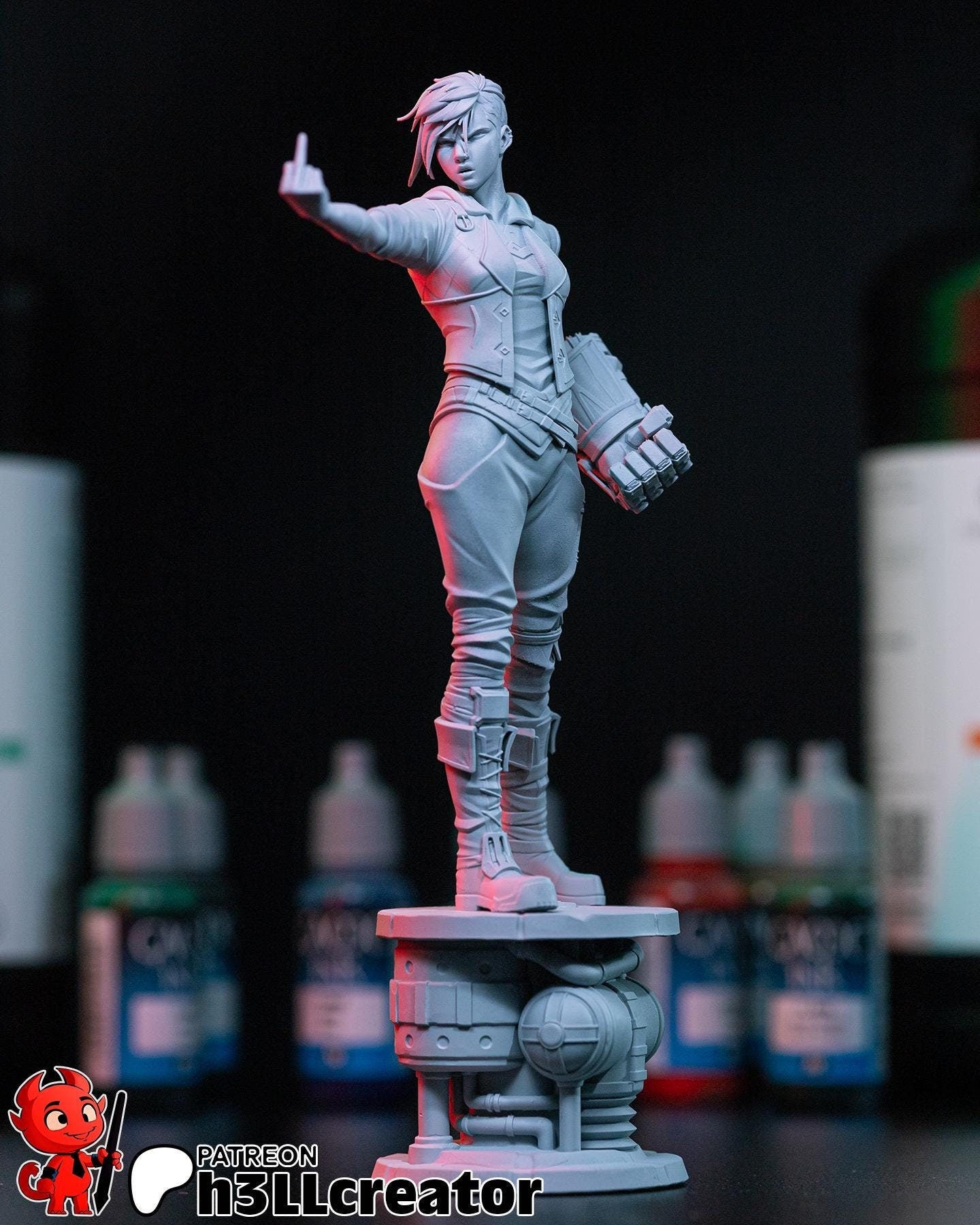 Vi Resin Miniature Figurine Game Character Arcane LoL Gift for Him Her Birthday Gift Christmas Anime