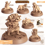 Otter Animal Companion Miniature - resin tabletop miniature front view