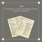 Travel and Exploration Cheat Sheet - digital download preview