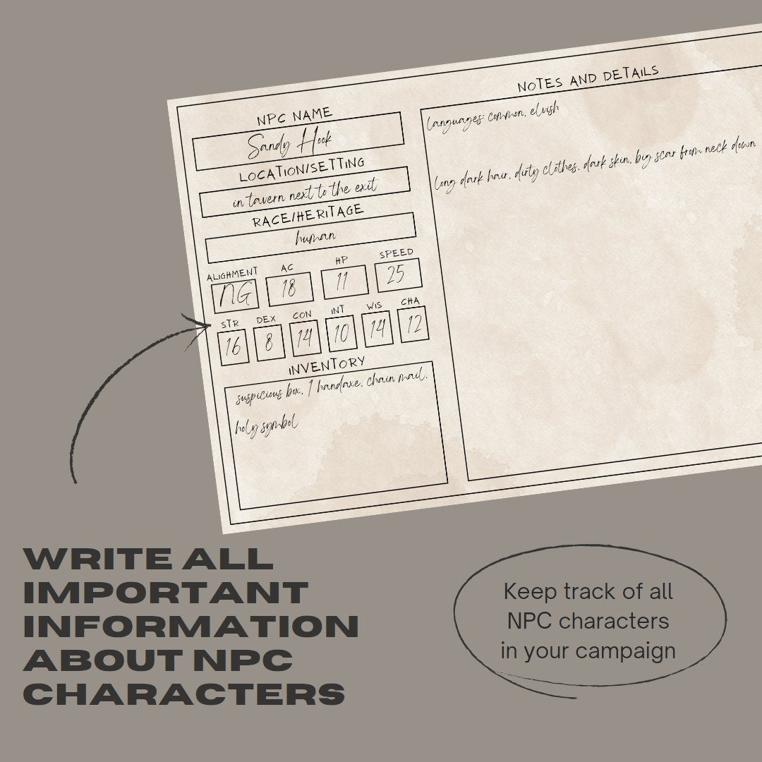 Fillable NPC Cards - Alternate view 3