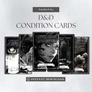 D&D 5e Condition Cards Printable Set - digital download preview