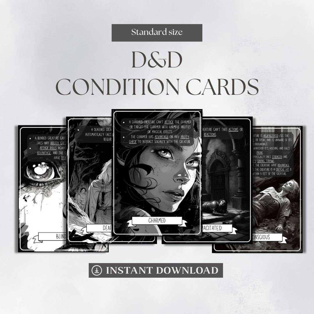 D&D 5e Condition Cards Printable Set