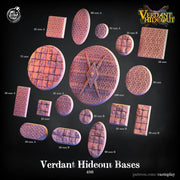 Verdant Hideout Bases Set - resin tabletop miniature front view