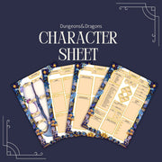 Character Sheet - digital download preview
