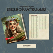 Unique Character Names Collection Set - digital download preview