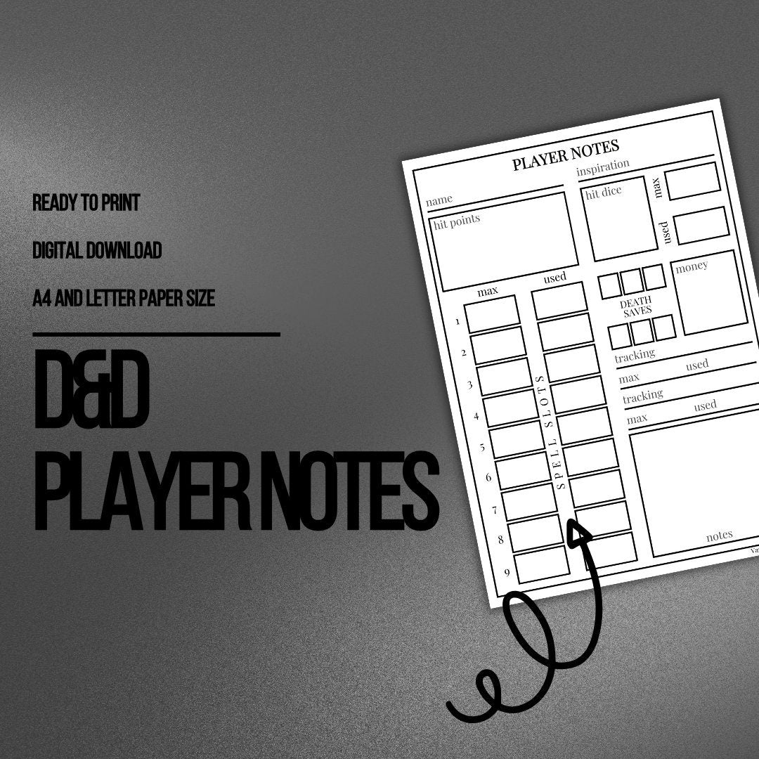 Player Notes Card