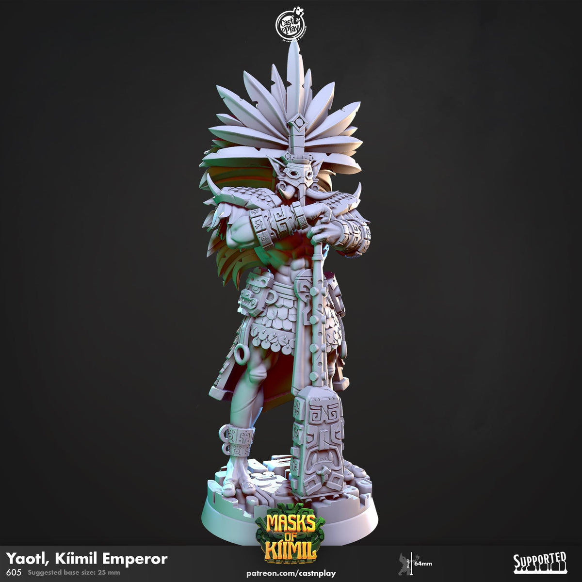 Troll Warrior Miniature - resin tabletop miniature front view