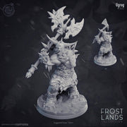 Human Barbarian Miniature - resin tabletop miniature front view
