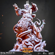 Orc Warlock Miniature - resin tabletop miniature front view