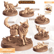 German Shepard Animal Companion Miniature - resin tabletop miniature front view