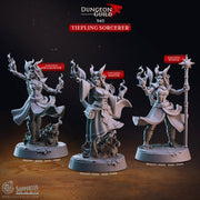 Tiefling Sorcerer Miniature - resin tabletop miniature front view