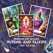 Potions and Elixirs Cards - digital download preview