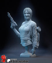 Lucy MacLean TV Character Fallout Bust - resin tabletop miniature front view