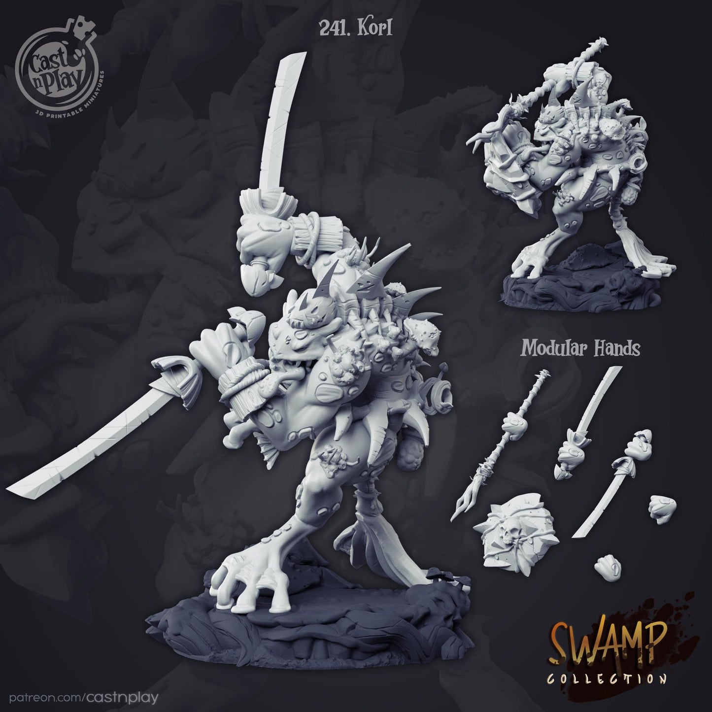 Grung Paladin Miniature - Alternate view 2