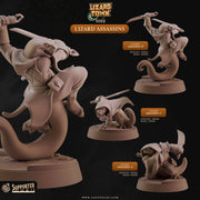 Lizardfolk Rogue Miniature - resin tabletop miniature front view
