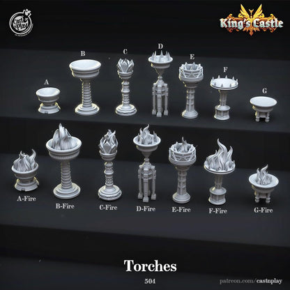 King's Castle Collection Torches Set Terrain