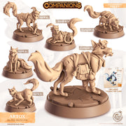 Arctic Fox Animal Companion Miniature - resin tabletop miniature front view
