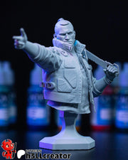 Jackie Welles Bust - Cyberpunk 2077 - resin tabletop miniature front view