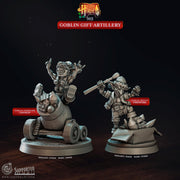 Goblin Cannoneer Miniature - resin tabletop miniature front view