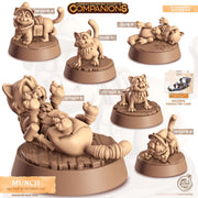 Munchkin Cat Animal Companion Miniature - resin tabletop miniature front view
