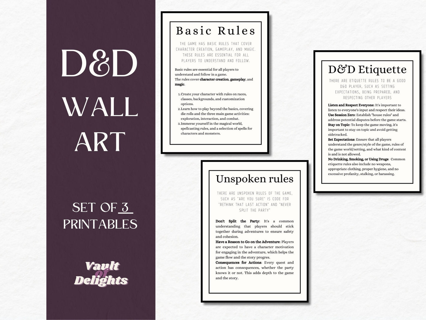 Basic Rules Wall Art