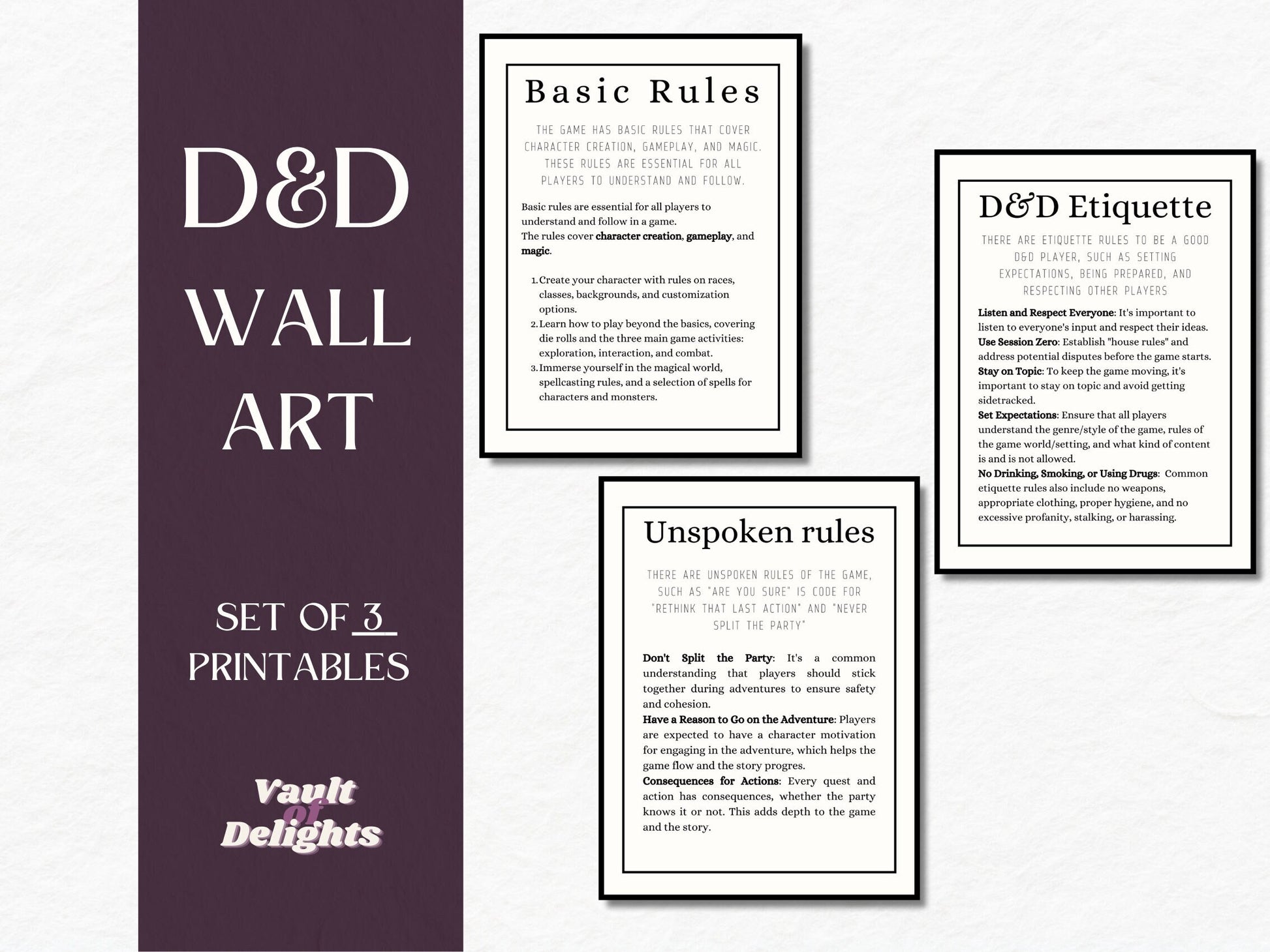 Basic Rules Wall Art