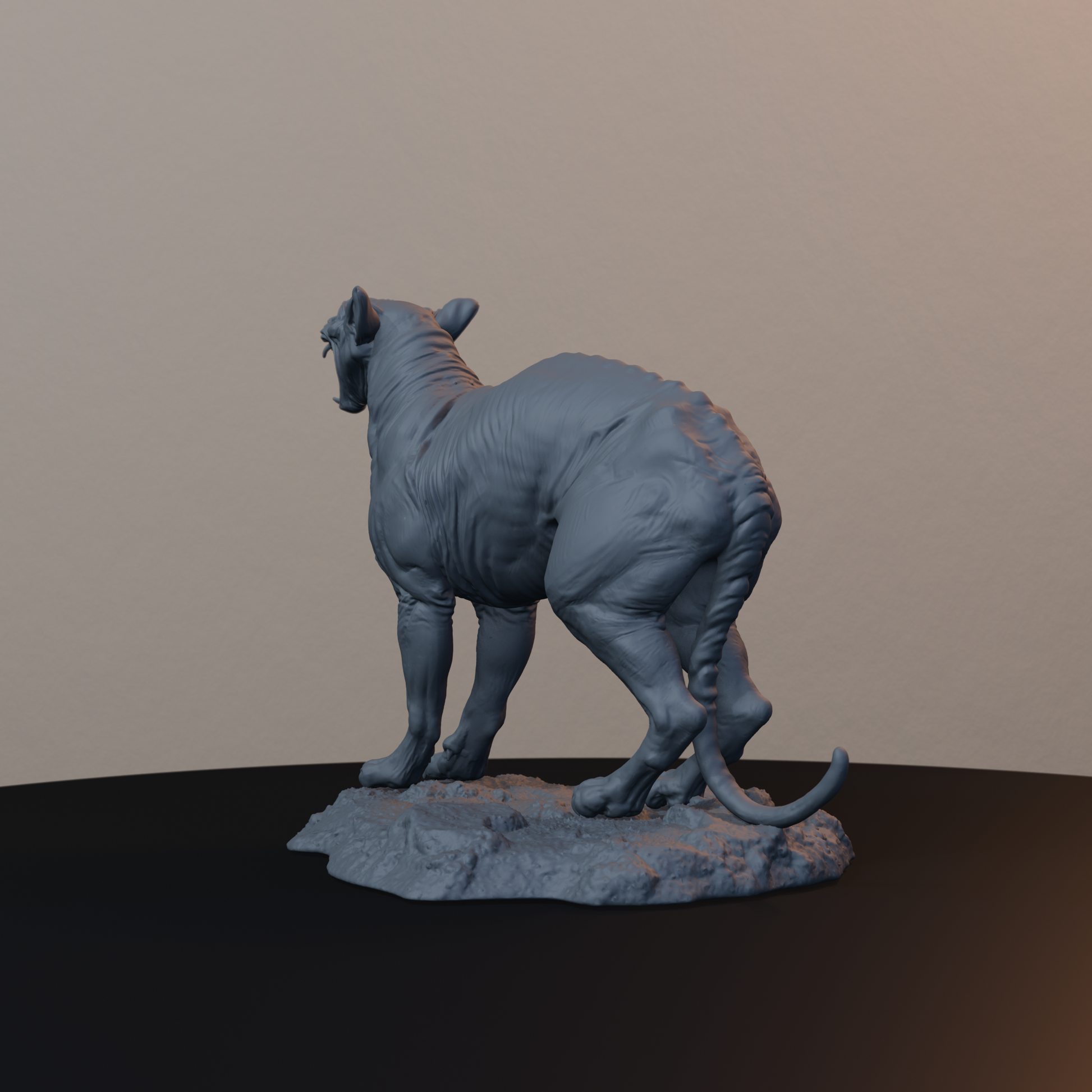 Sphinx Cat Egyptian Fantasy Miniatures - Sphinx Cat - back left three-quarter view