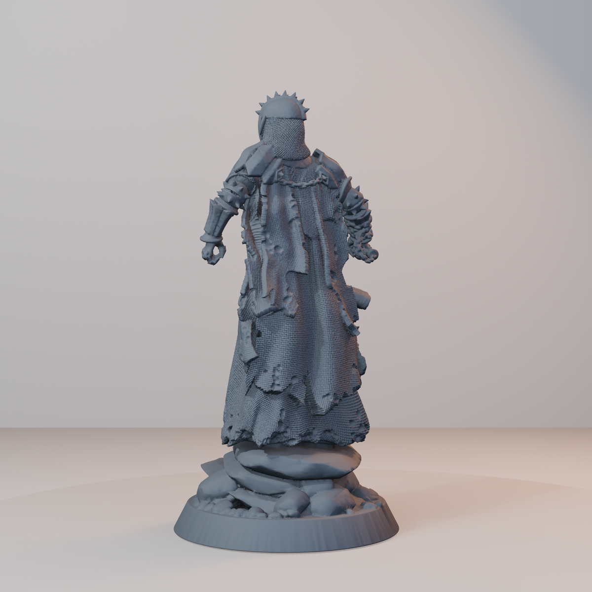 Baron's Soldiers Fantasy Miniatures - Wraith_Mace_Posed (repaired) - back left three-quarter view
