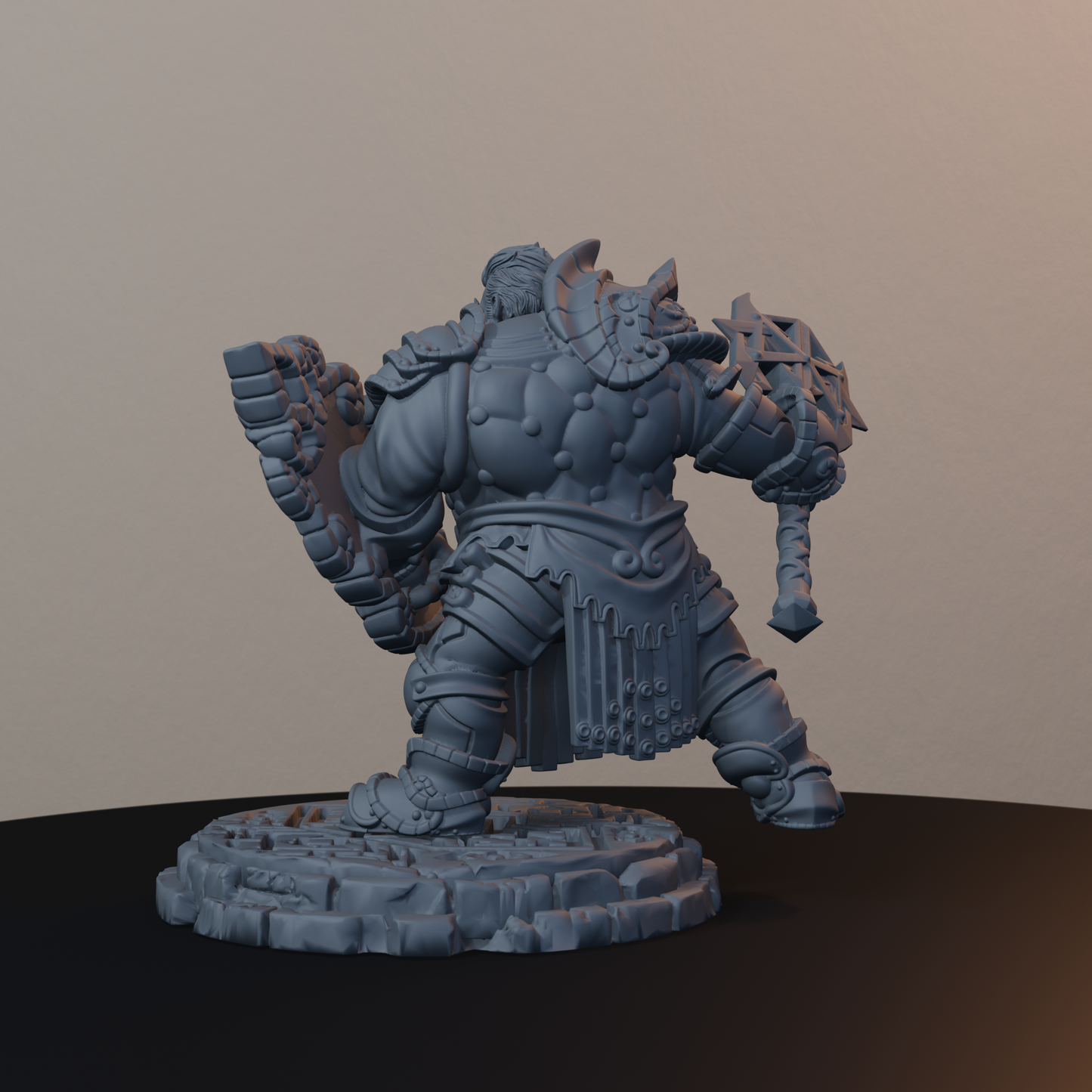 Steelbreaker Warriors Dwarf Miniatures - Steelbreaker Warrior Pose 04 - back left three-quarter view