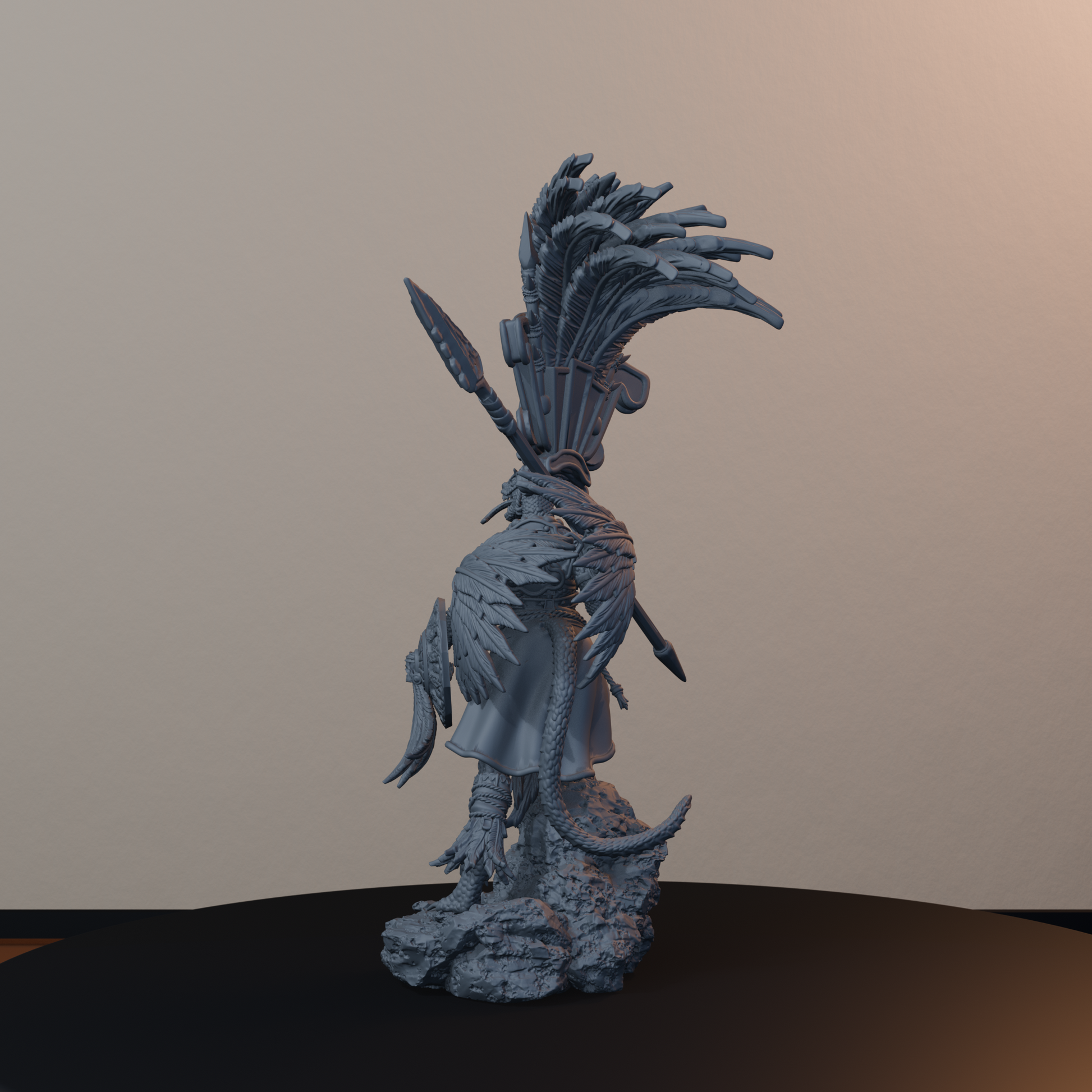 Agama Sundancers Fantasy Miniatures - Agama Sundancer Pose 04 - back left three-quarter view