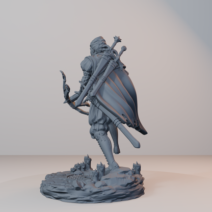 Archvillain Heroes Fantasy Miniatures - Isabetta of the Dawn (crossbow) - back left three-quarter view
