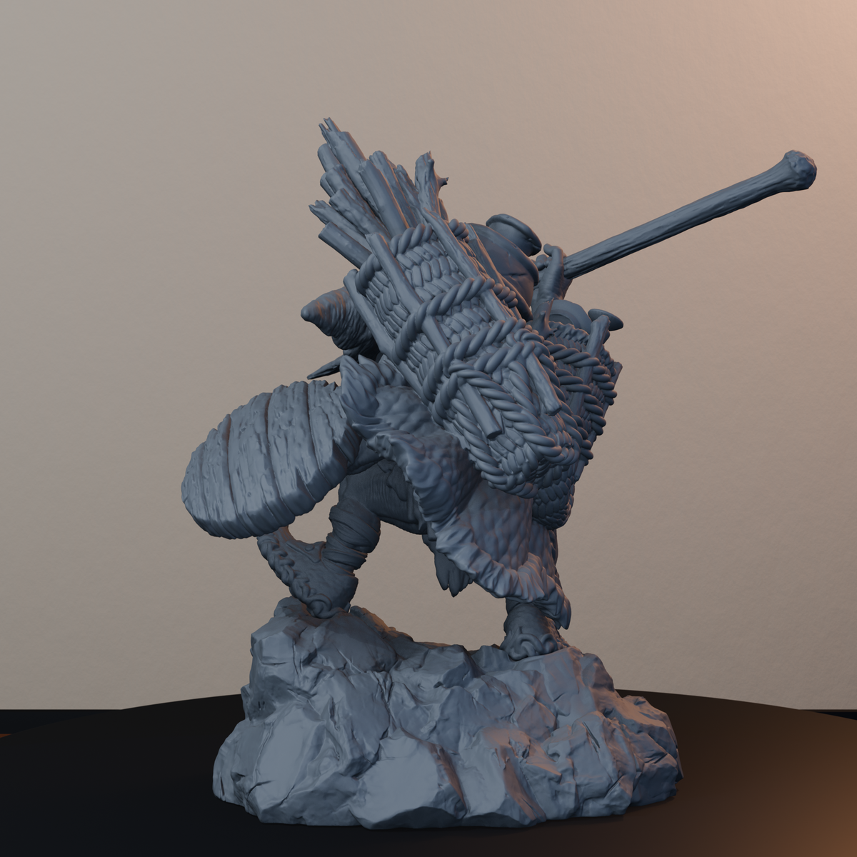 Goblins Fantasy Miniatures - Goblin Spear - back left three-quarter view